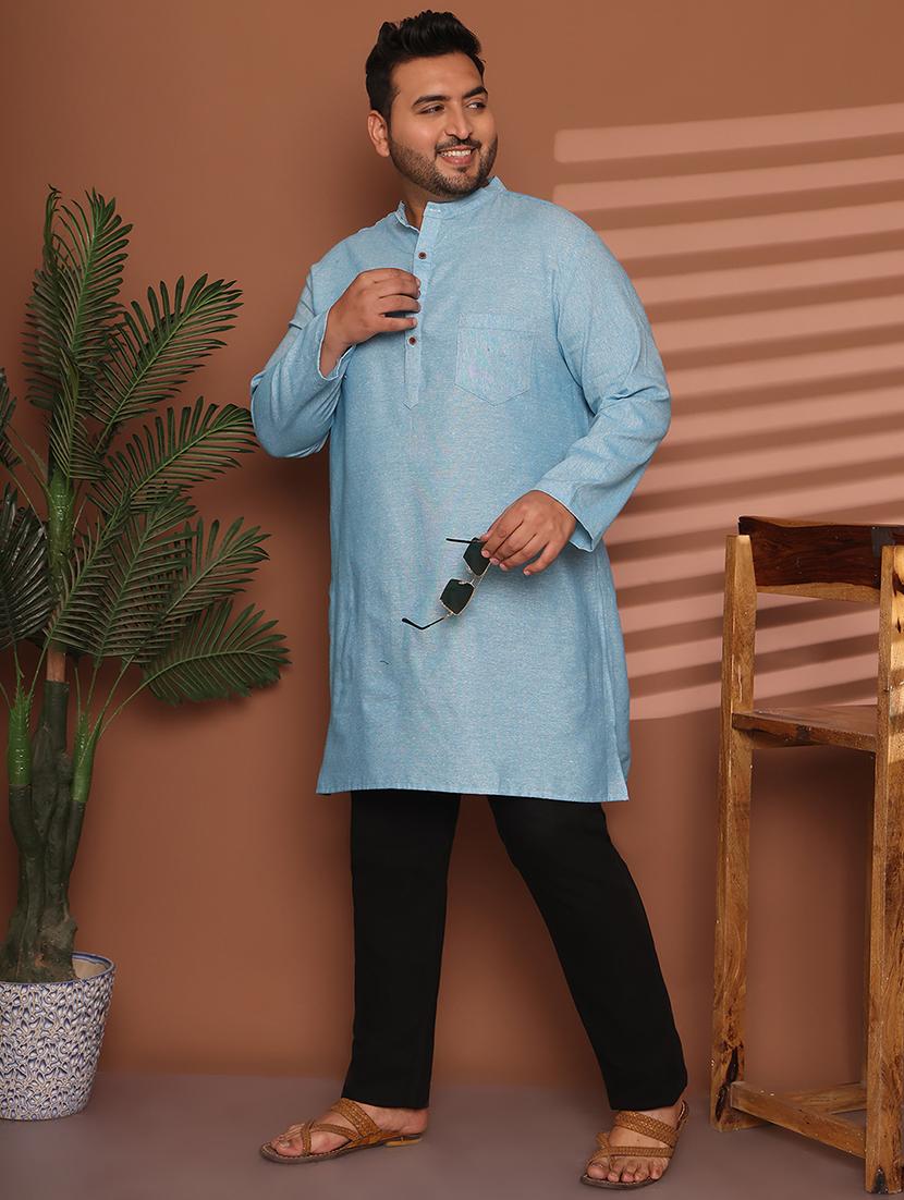 men solid mandarin neck long kurta - 21968208 - Standard Image - 2