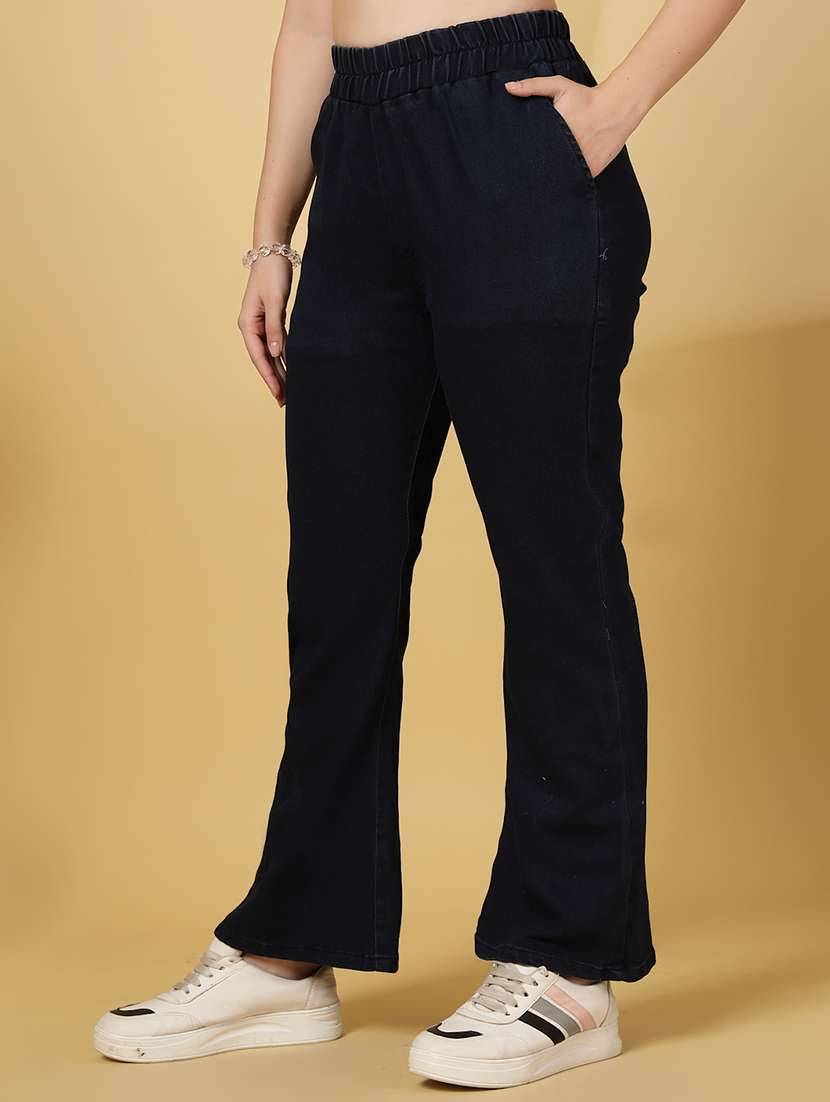 women solid high rise bootcut denim jegging - 21968352 -  Standard Image - 2