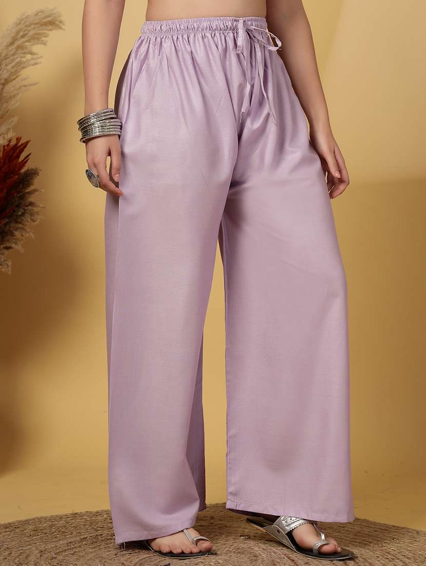 women solid high rise straight palazzo - 21968359 - Standard Image - 2