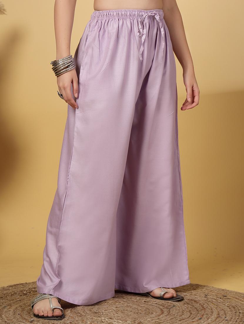 women solid high rise flared palazzo - 21968362 - Standard Image - 2