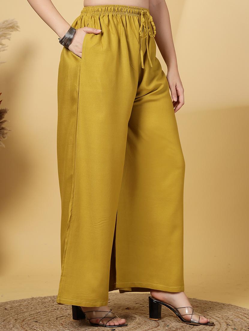 women solid high rise flared palazzo - 21968363 - Standard Image - 2