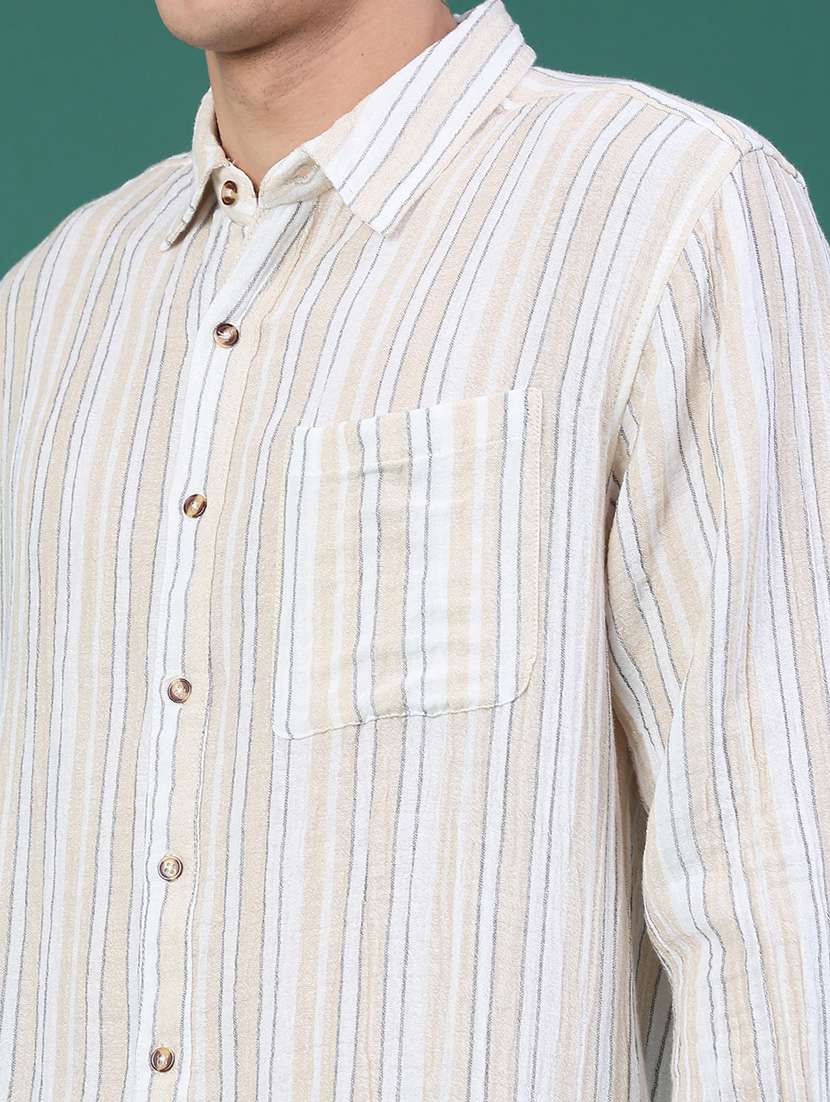 men striped long sleeve regular fit casual shirt - 21968429 -  Standard Image - 2