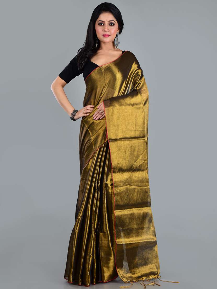 women solid plain saree with blouse