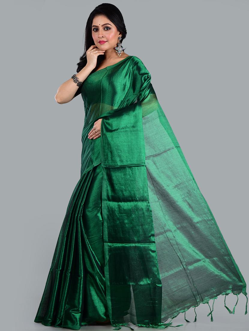 women solid plain saree with blouse - 21968597 - Standard Image - 2