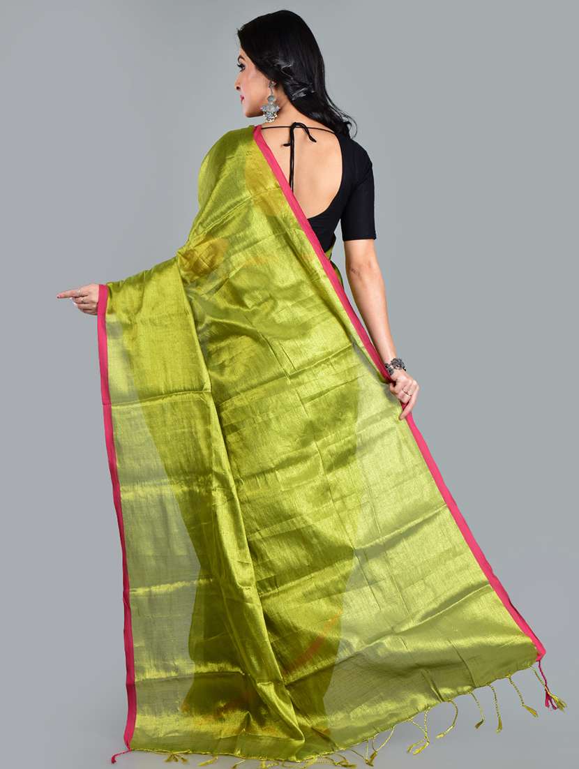 women solid plain saree with blouse - 21968601 -  Standard Image - 2