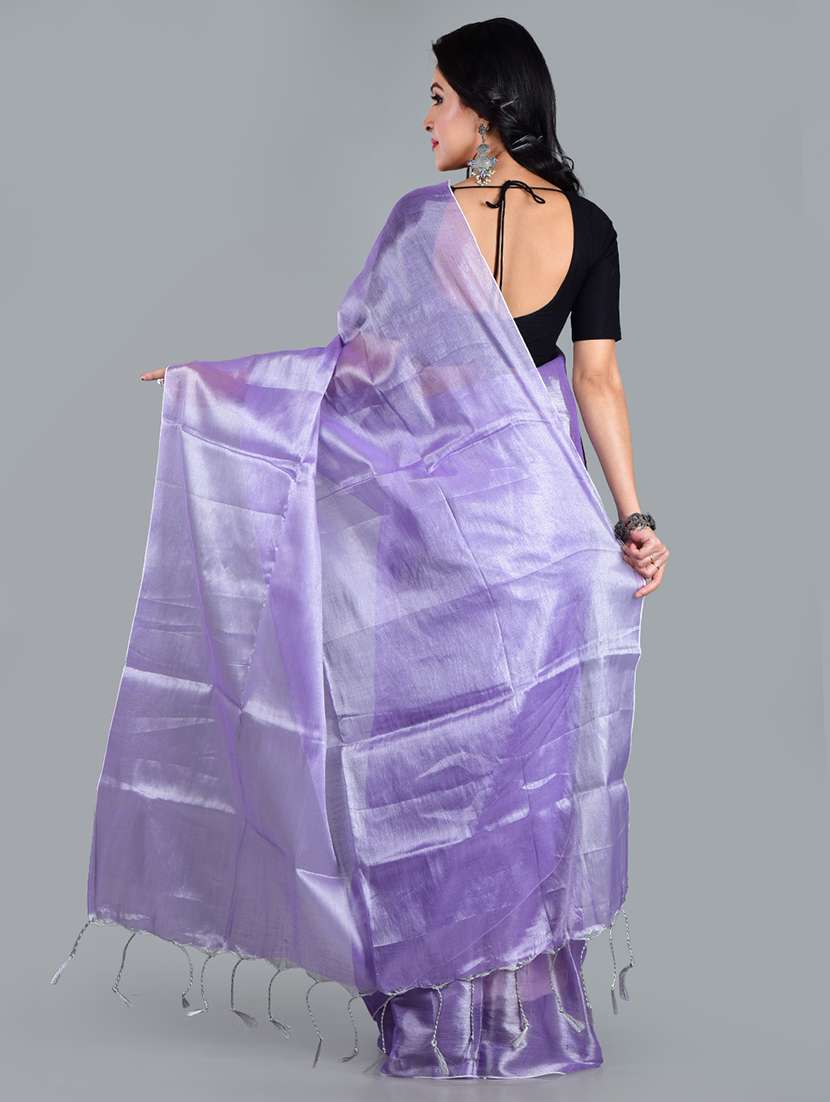 women solid plain saree with blouse - 21968603 -  Standard Image - 2