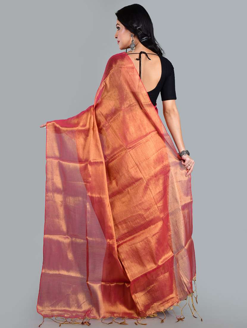 women solid plain saree with blouse - 21968608 -  Standard Image - 2