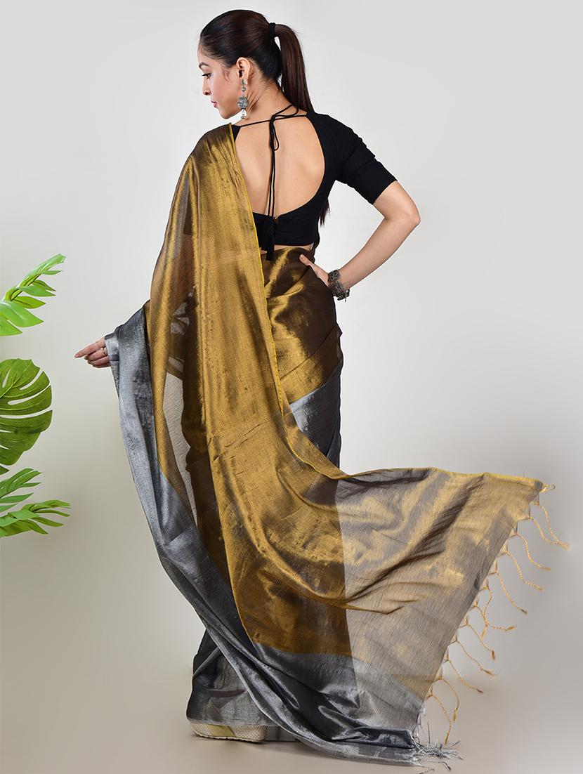 women color block printed saree with blouse - 21968611 - Standard Image - 2