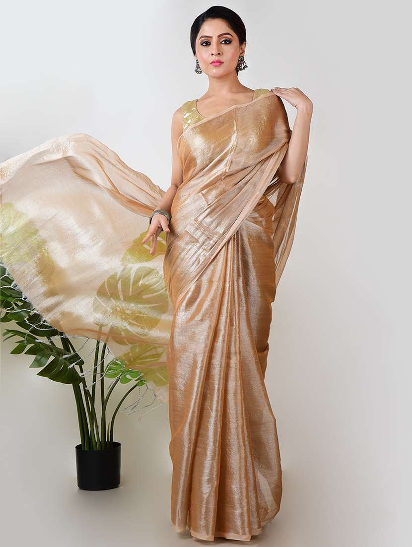 women solid plain saree with blouse