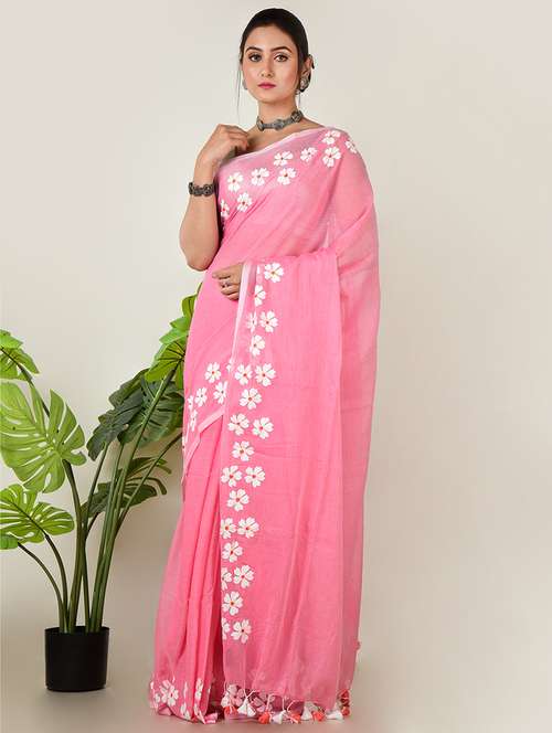 women floral bordered saree with blouse - 21968643 - Standard Image - 0