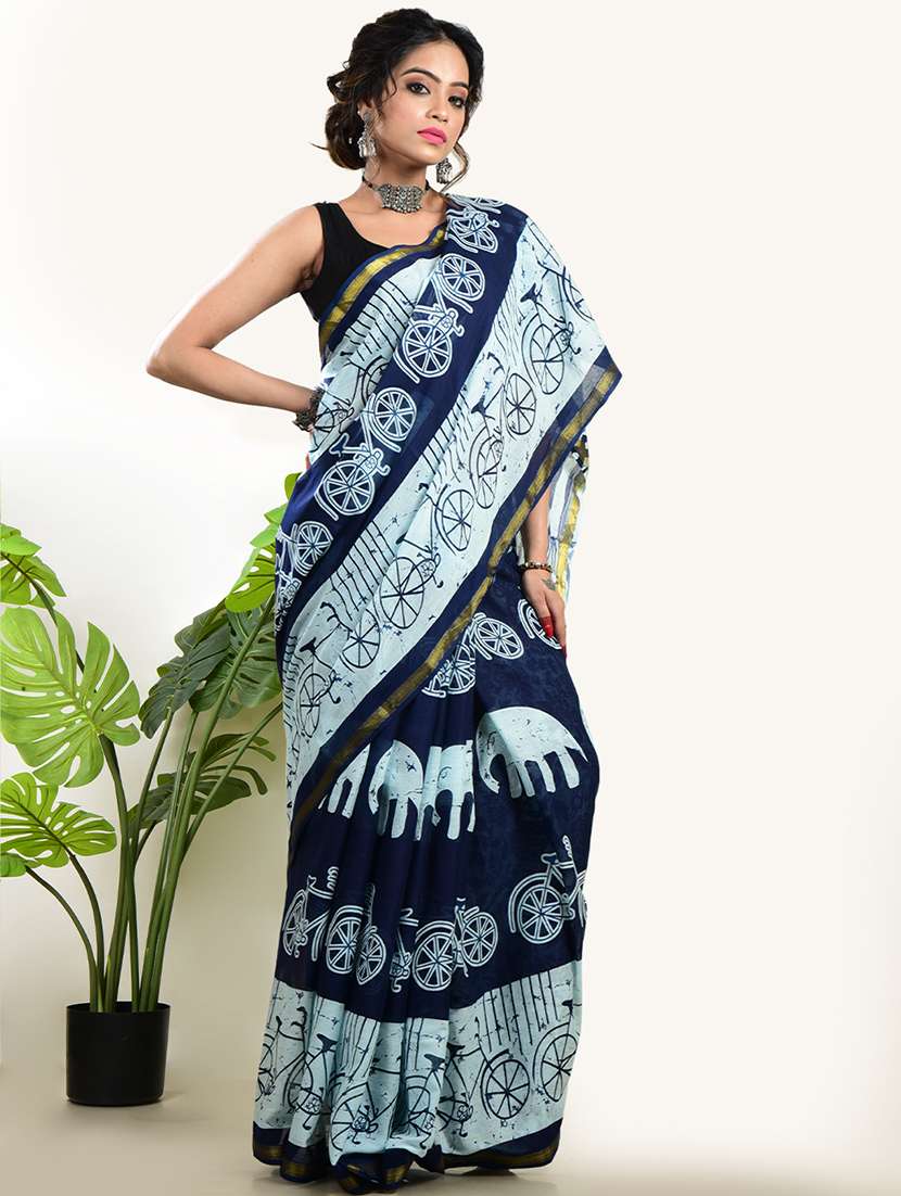 Women Printed Casual Wear Saree With Blouse
