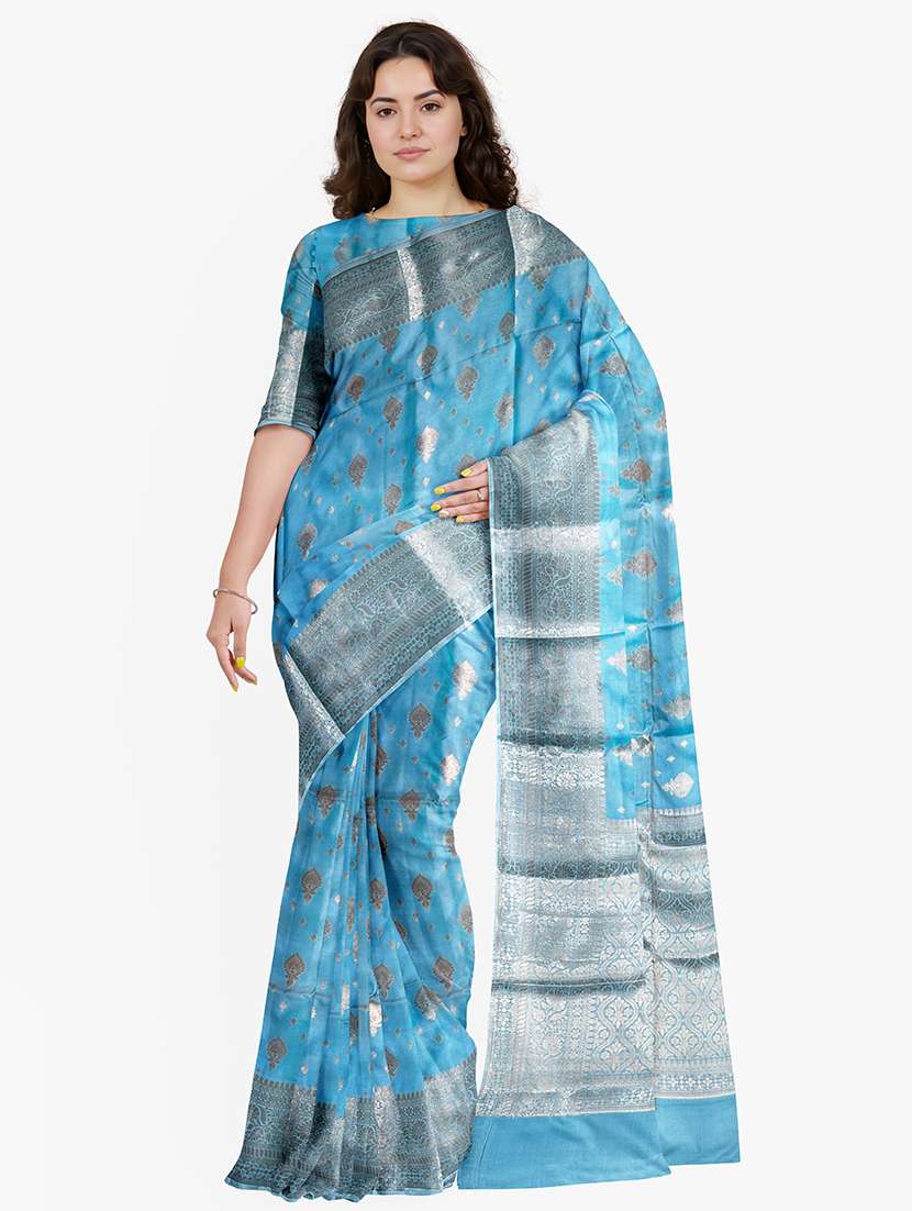 women self design banarasi saree with blouse