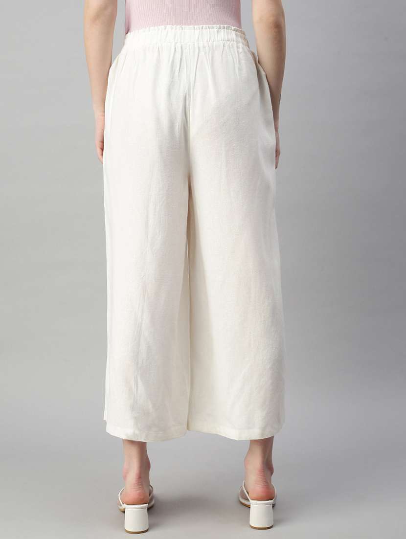 women solid high rise flared palazzo - 21968737 -  Standard Image - 2