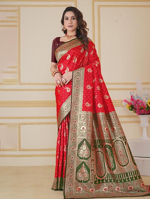 women self design banarasi saree with blouse - 21968750 -  Standard Image - 0