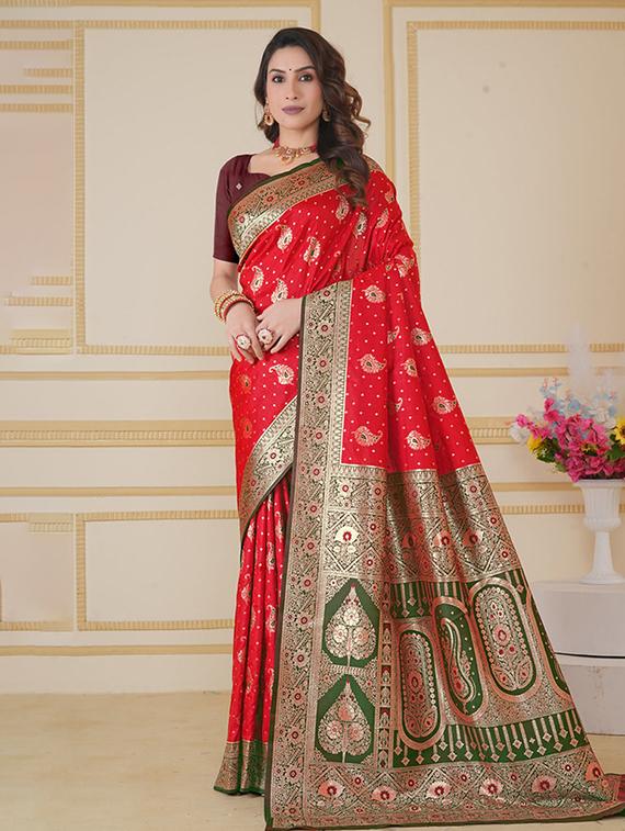women self design banarasi saree with blouse - 21968750 -  Zoom Image - 0