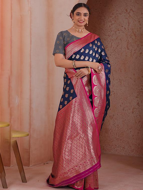 women self design banarasi saree with blouse - 21968753 -  Zoom Image - 0