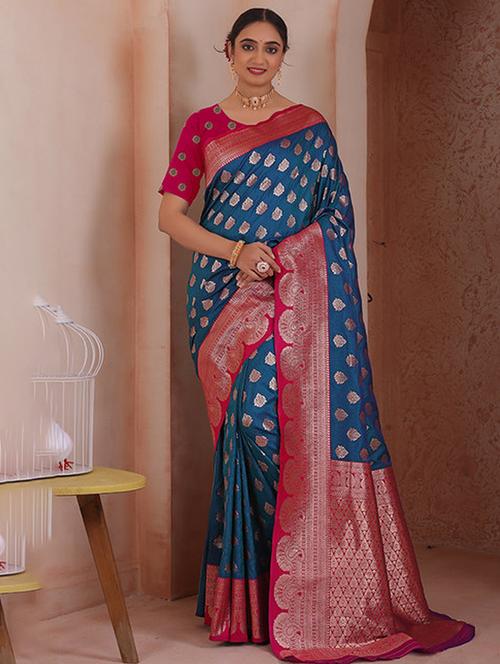 women self design banarasi saree with blouse - 21968756 - Standard Image - 0