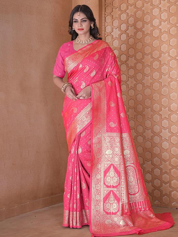 women self design banarasi saree with blouse - 21968787 - Zoom Image - 0