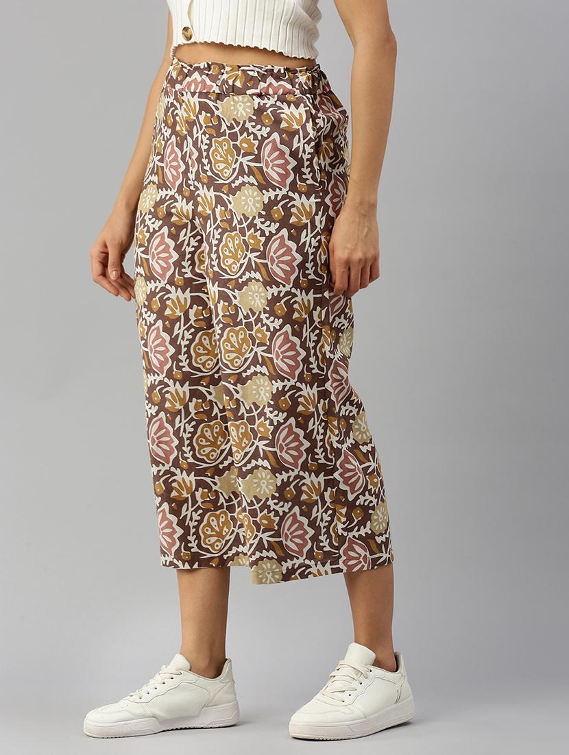women beige mid rise printed culotte - 21968814 - Standard Image - 2