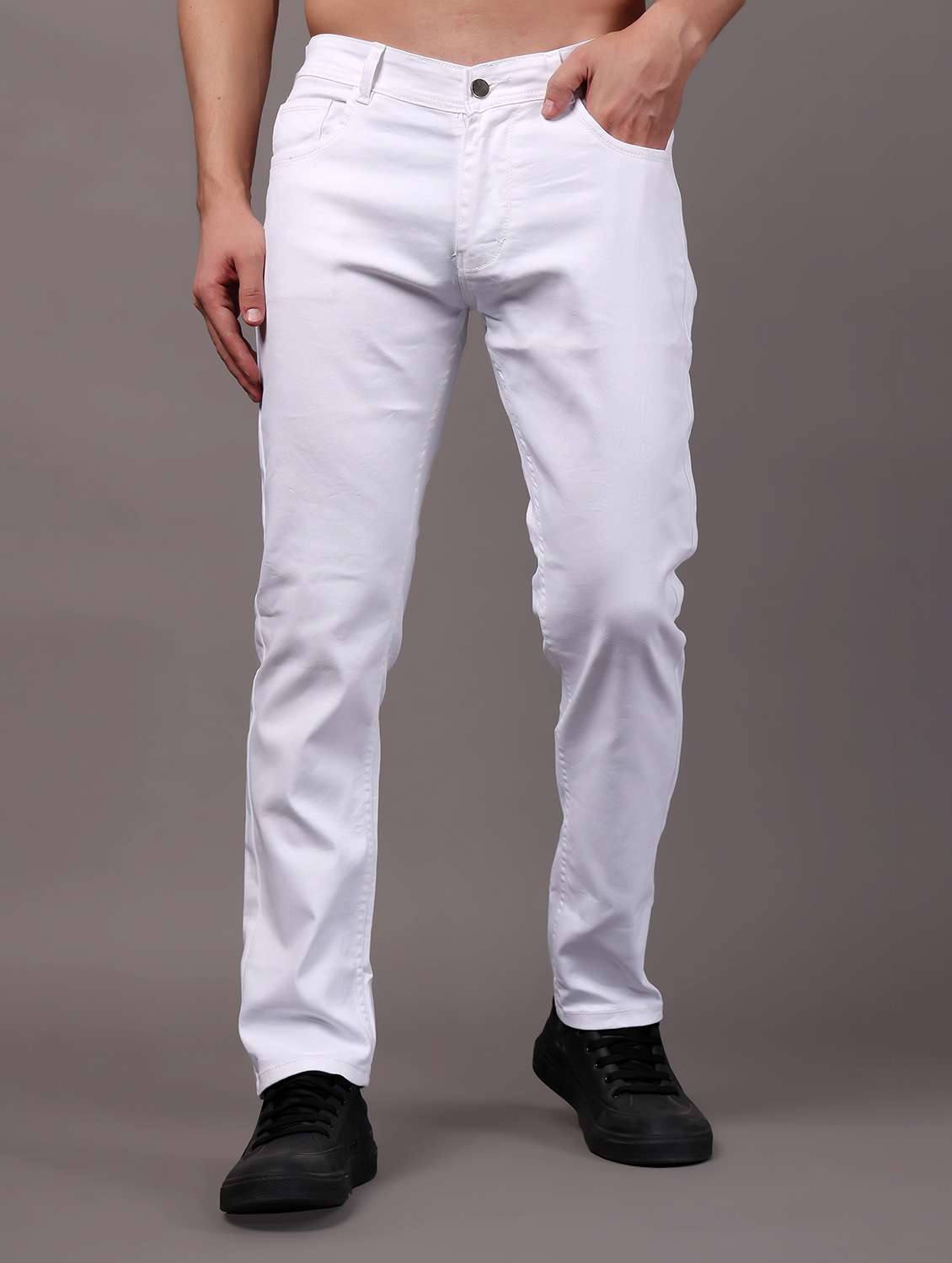 men solid mid rise straight fit jean - 21968896 - Zoom Image - 0