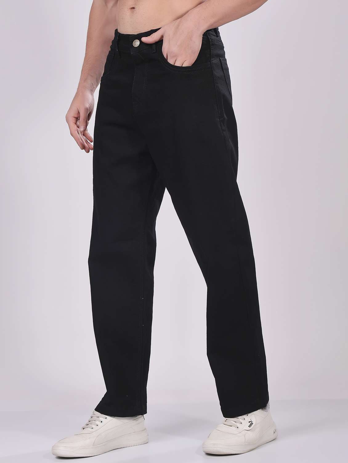 men solid mid rise straight fit jean - 21968904 - Zoom Image - 0