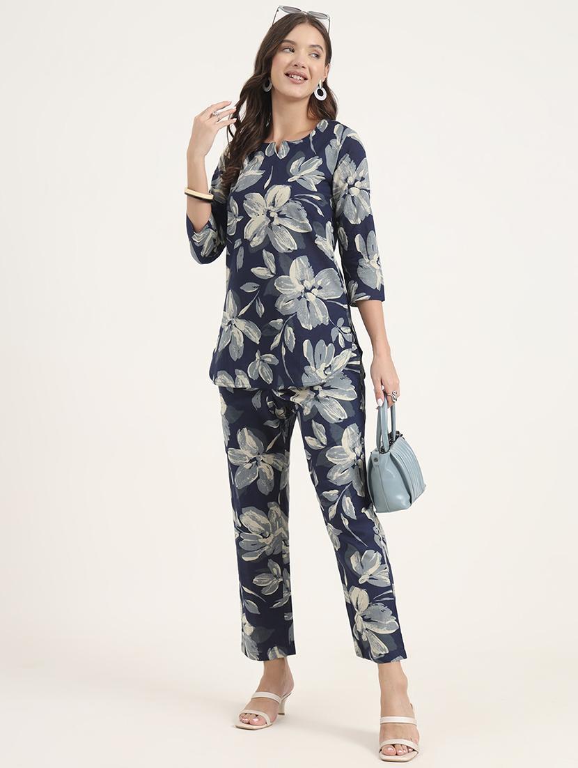 women floral print notch neck co-ord set - 21969118 -  Zoom Image - 0