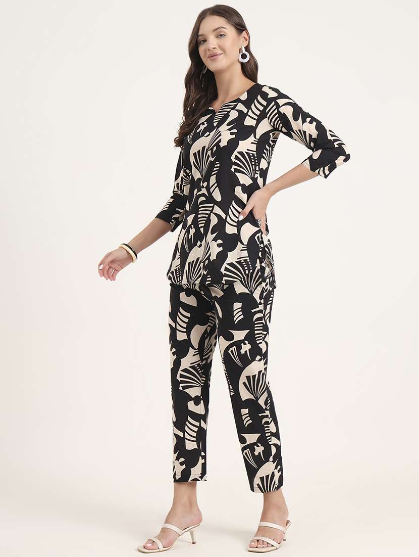 women printed notch neck co-ord set - 21969119 -  Standard Image - 2