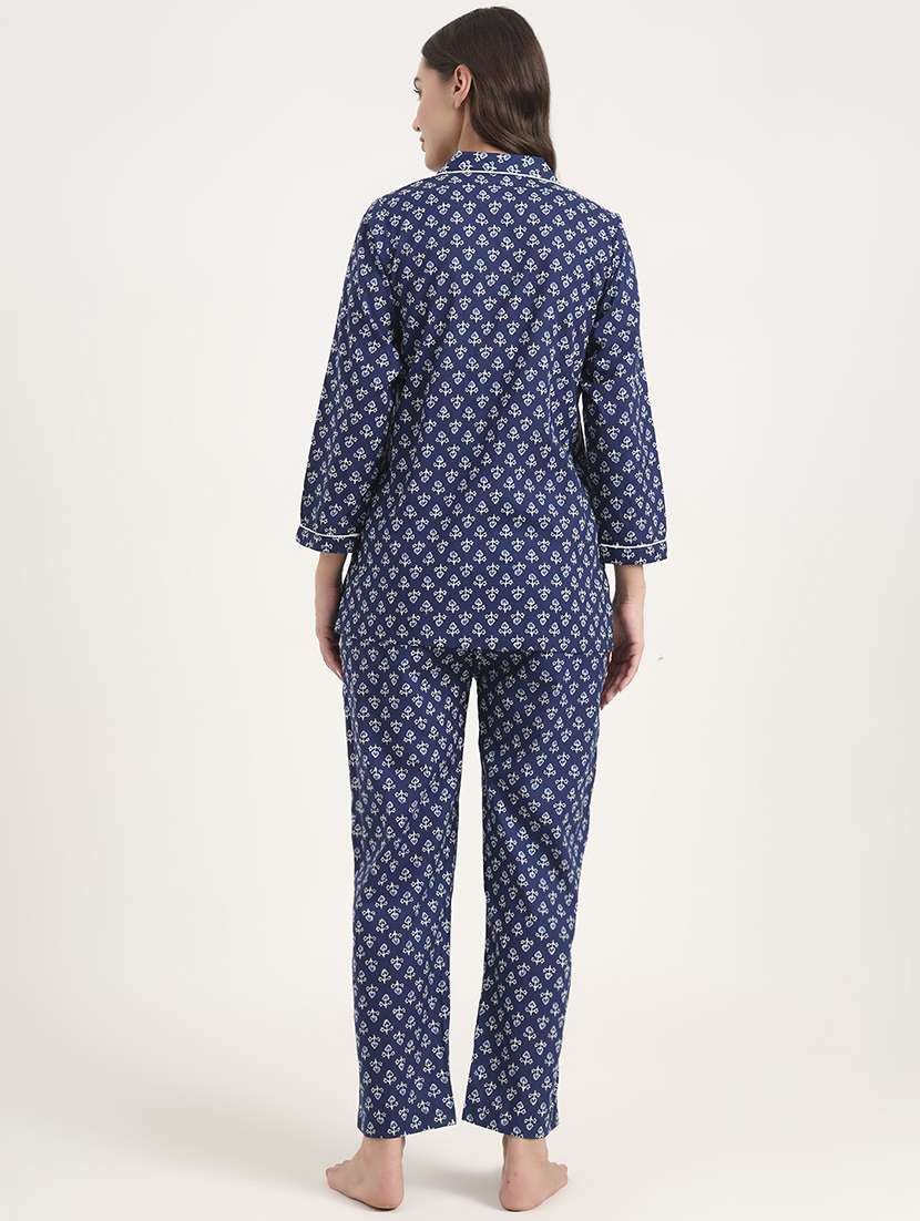 women printed long sleeve nightwear pyjama set - 21969121 - Standard Image - 2