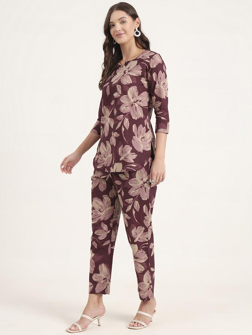 women floral print notch neck co-ord set - 21969123 - Standard Image - 2