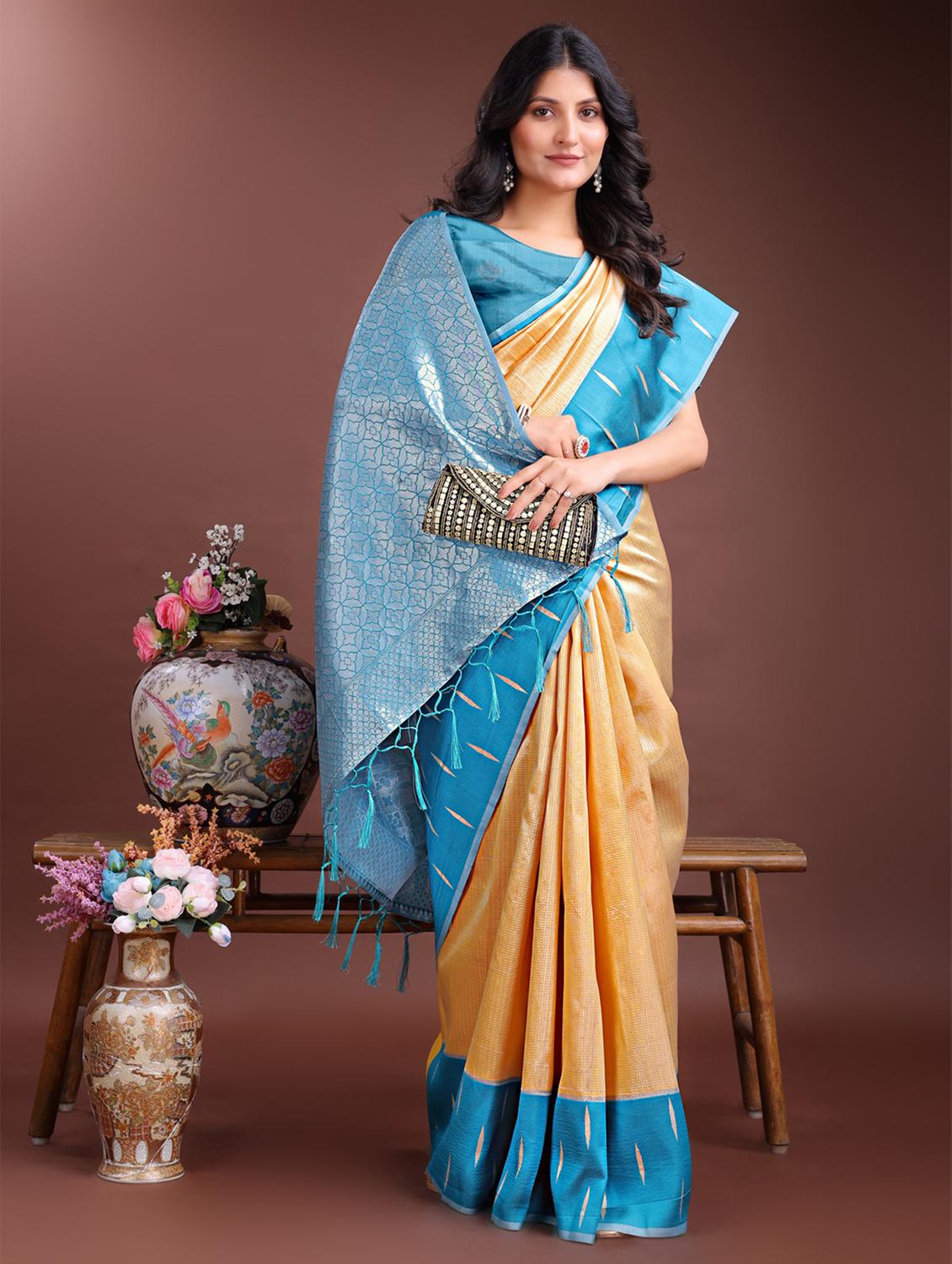 women self design southern silk saree with blouse - 21969183 - Standard Image - 2