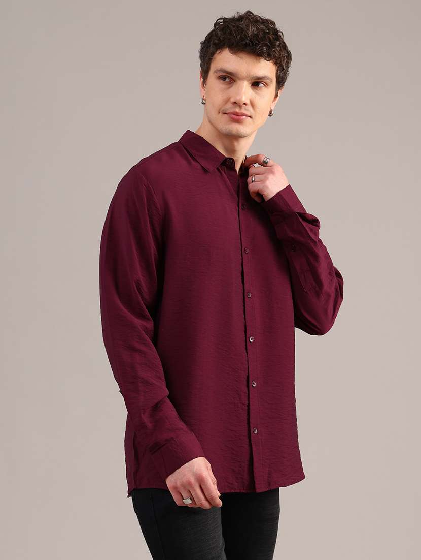 men solid long sleeve collared shirt - 21969606 -  Standard Image - 2