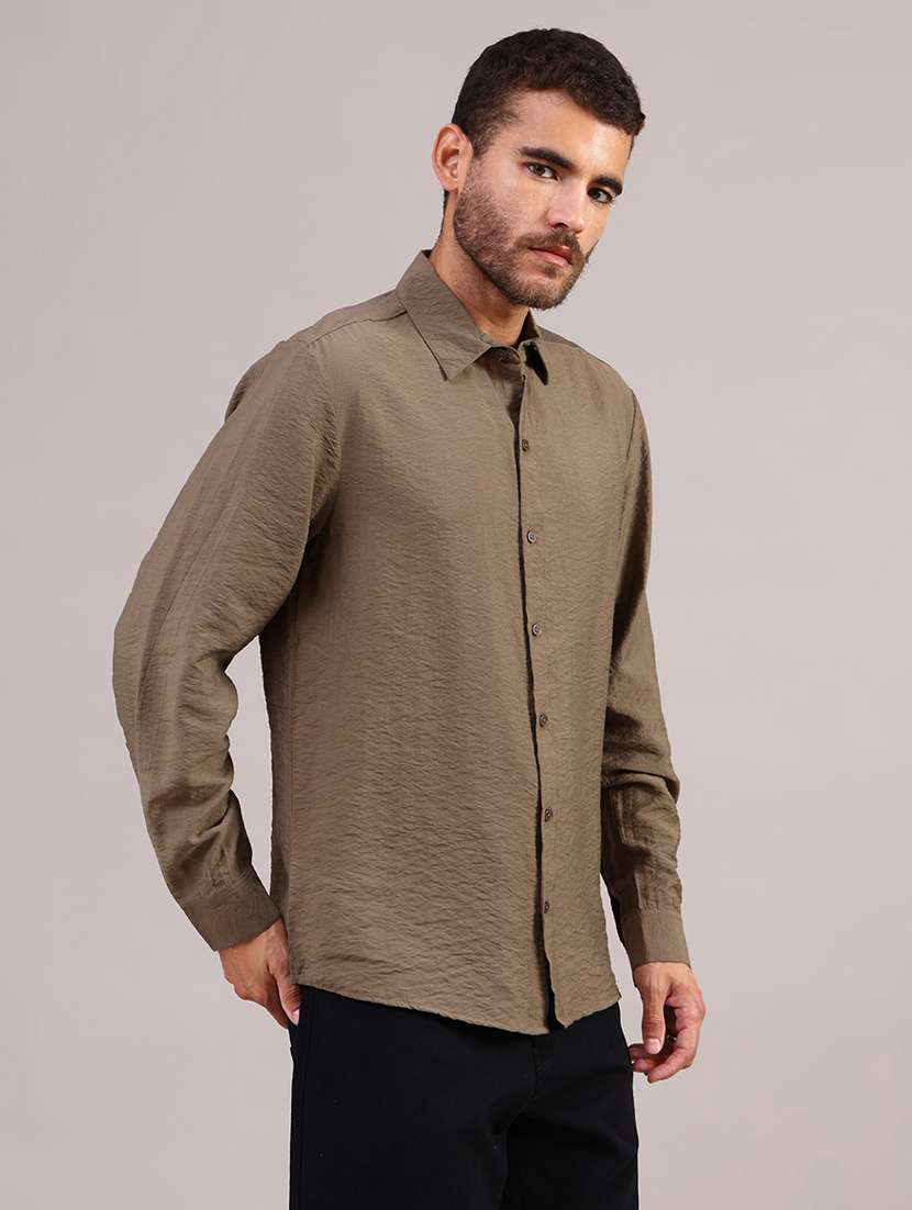 men solid long sleeve regular fit casual shirt - 21969607 -  Standard Image - 2