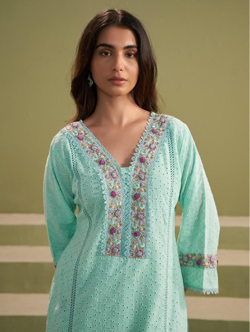 women self design long sleeve kurta pant with dupatta set - 21969636 - Standard Image - 2
