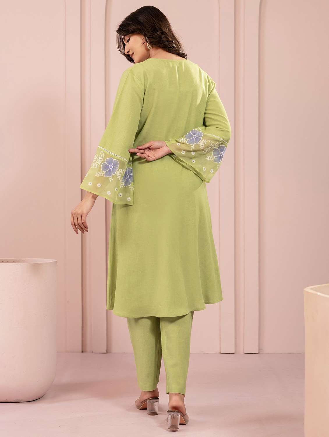 women neo mint long sleeve kurta pant set - 21969657 - Standard Image - 2