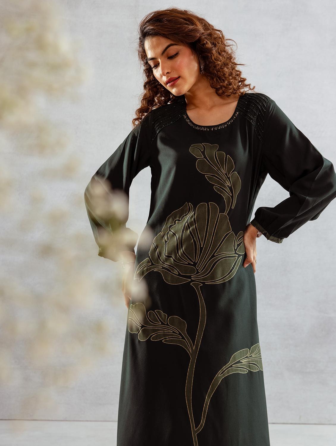 women printed long sleeve kurta palazzo set - 21969694 - Standard Image - 2