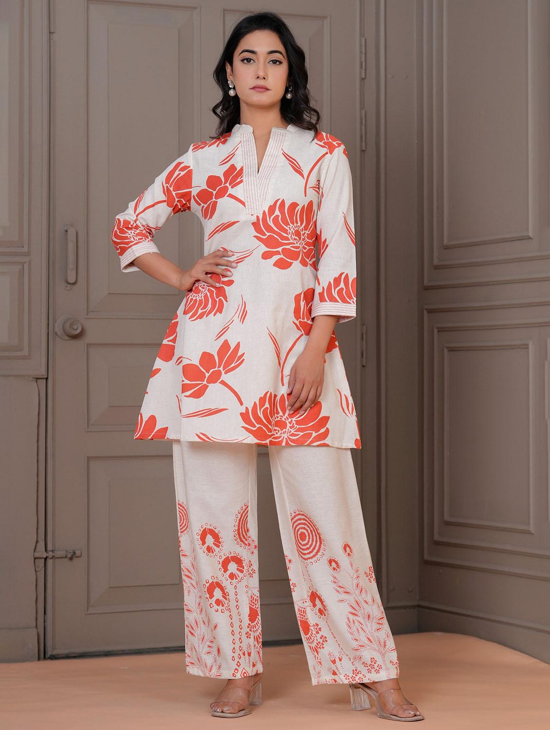 women three quarter sleeve ethnic co-ord set - 21969769 - Zoom Image - 0
