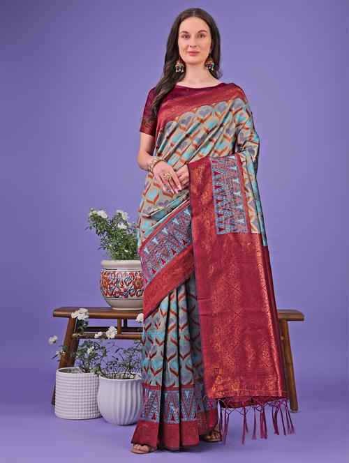 women self design banarasi saree with blouse - 21969841 -  Standard Image - 0