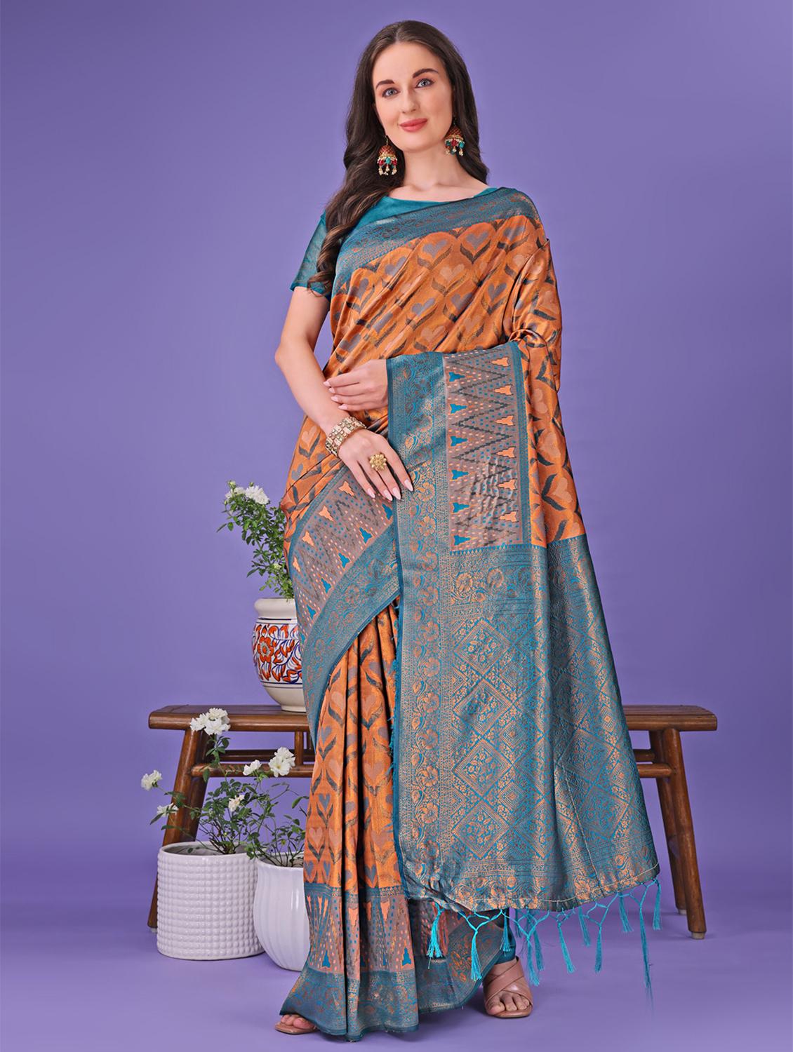 women self design banarasi saree with blouse - 21969843 -  Zoom Image - 0