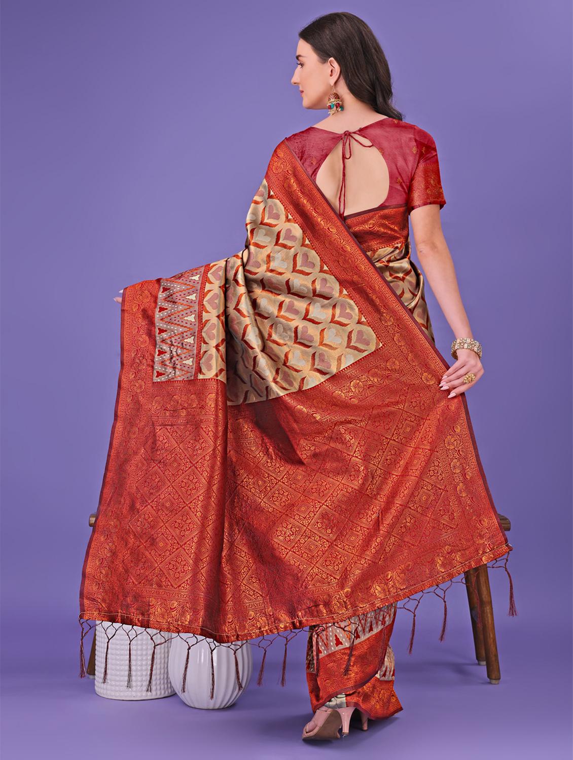 women self design banarasi saree with blouse - 21969844 - Standard Image - 2