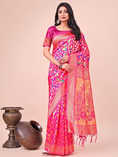 women self design banarasi saree with blouse - 21969931 -  Standard Image - 0