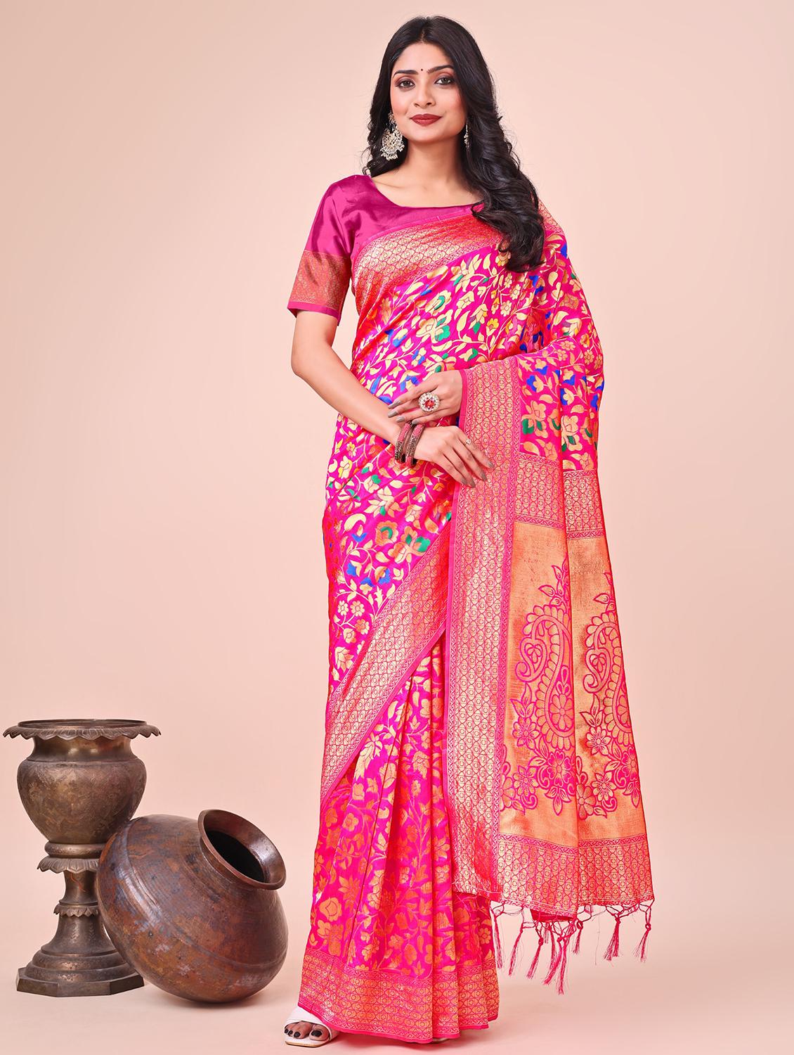 women self design banarasi saree with blouse - 21969931 -  Zoom Image - 0