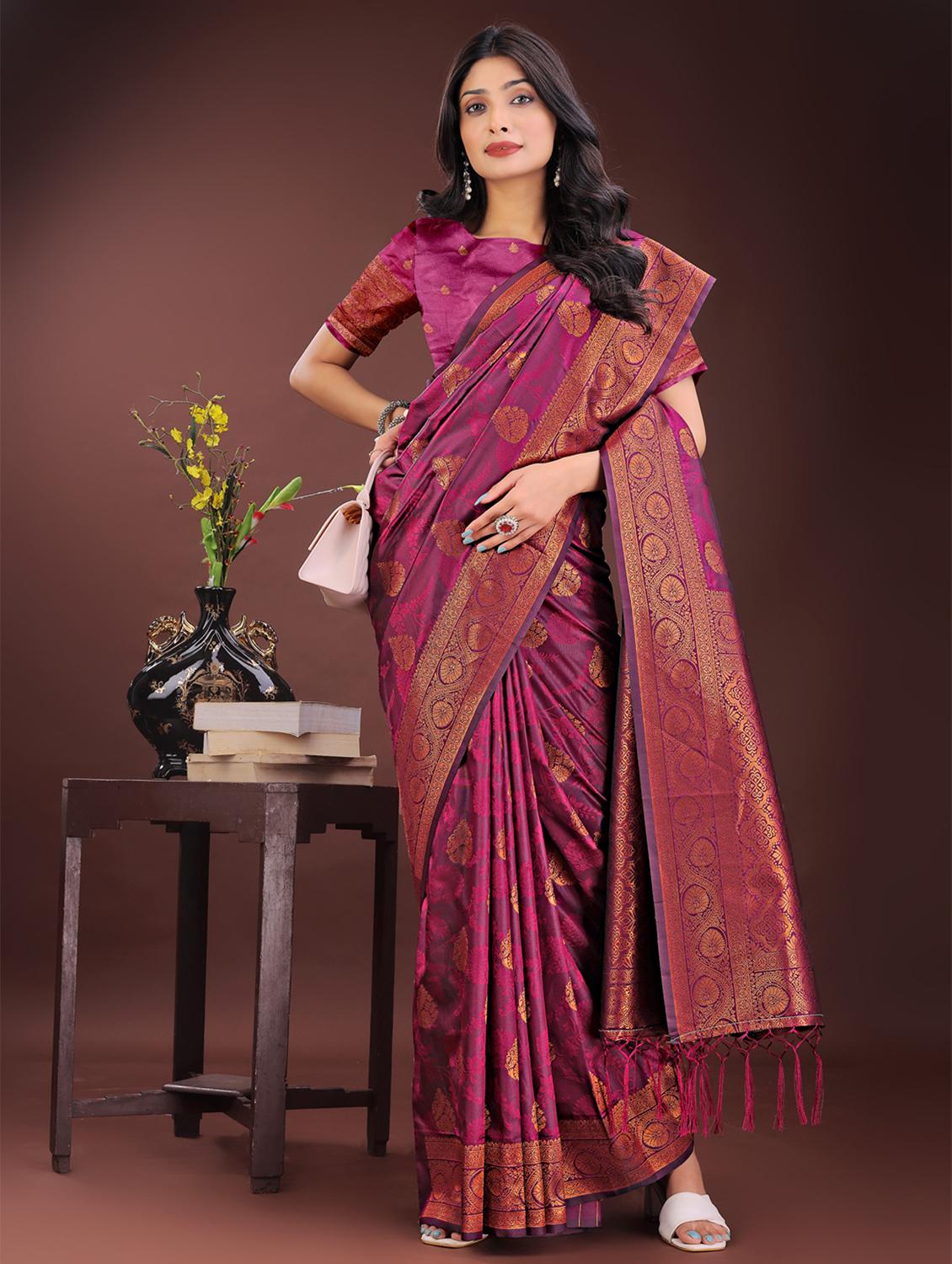 women self design banarasi saree with blouse - 21969935 - Standard Image - 2