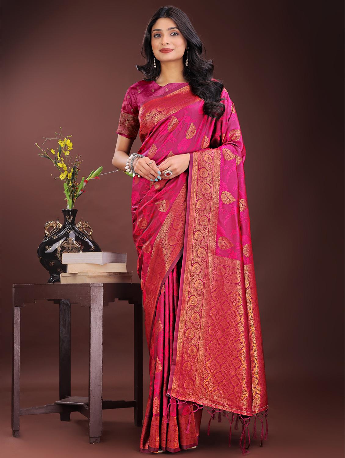 women self design banarasi saree with blouse - 21969938 - Zoom Image - 0