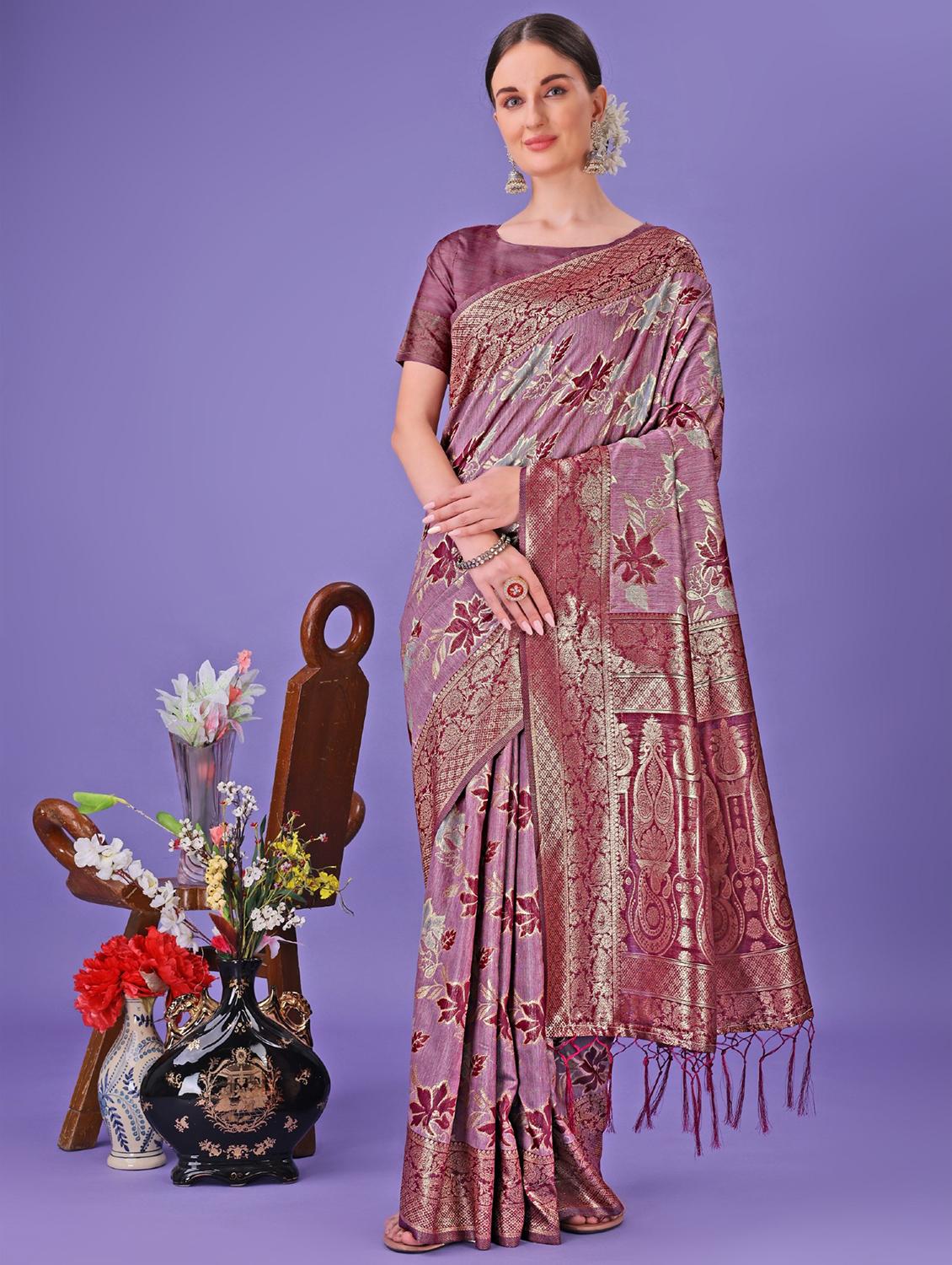 women self design banarasi saree with blouse - 21969967 -  Zoom Image - 0