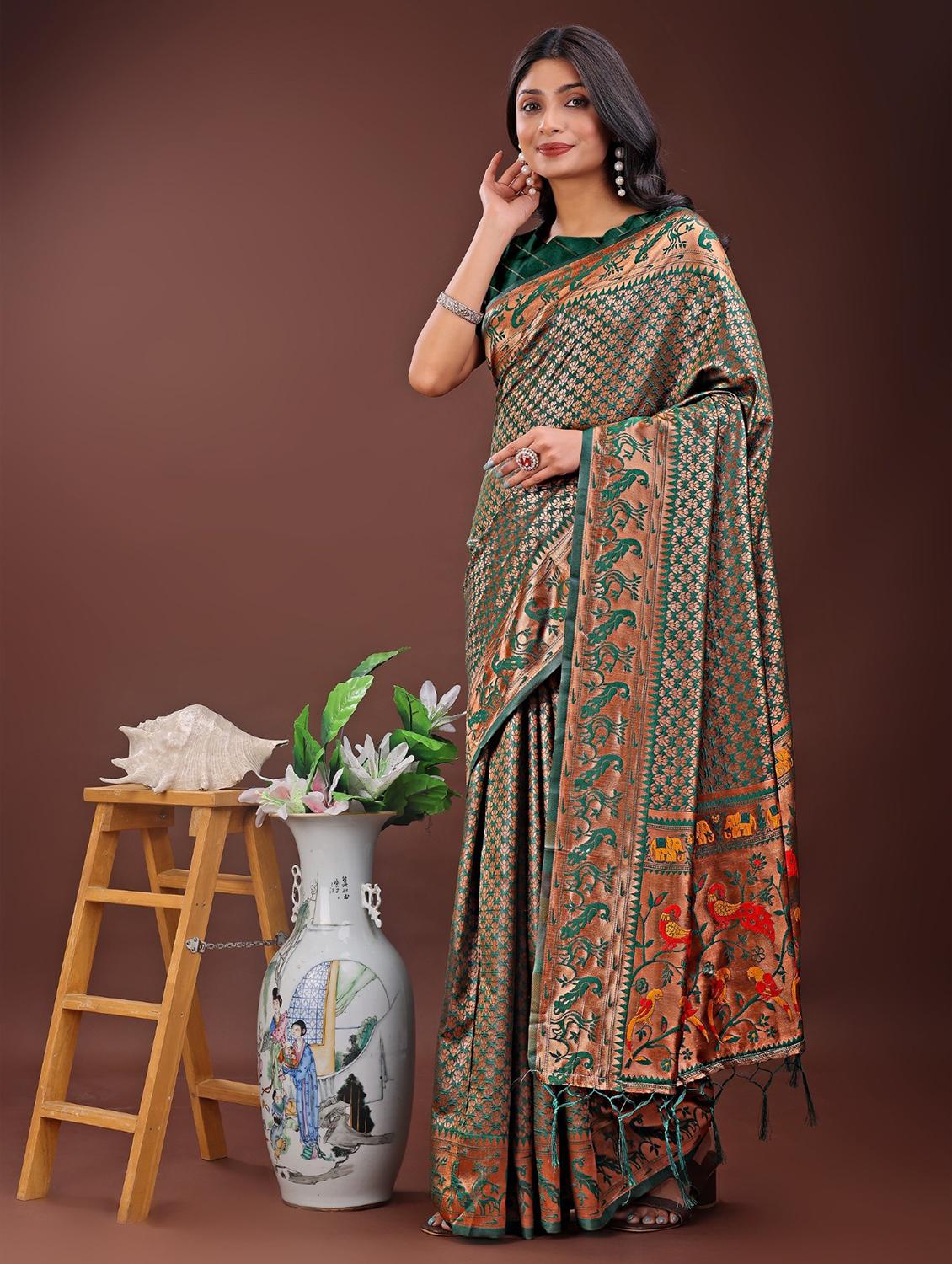 women self design paithani saree with blouse - 21969987 - Standard Image - 2
