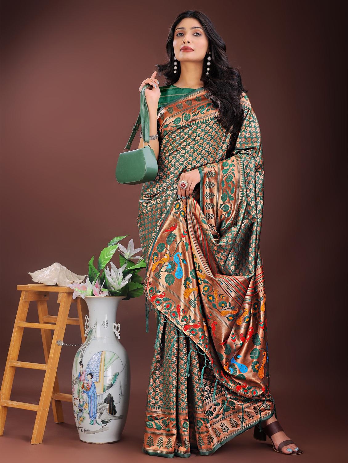 women self design paithani saree with blouse - 21969991 - Standard Image - 2