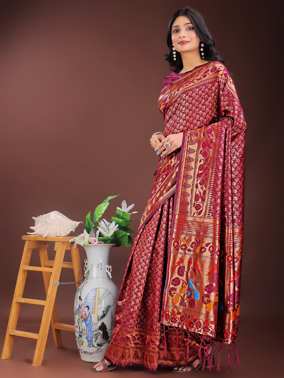 women self design paithani saree with blouse - 21969992 - Standard Image - 2