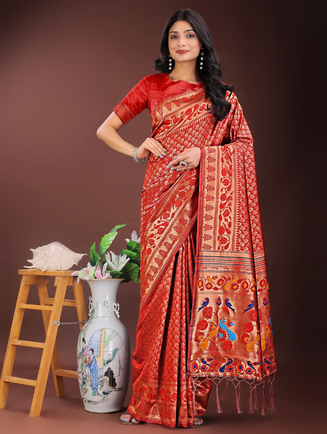 women self design paithani saree with blouse - 21969993 -  Zoom Image - 0