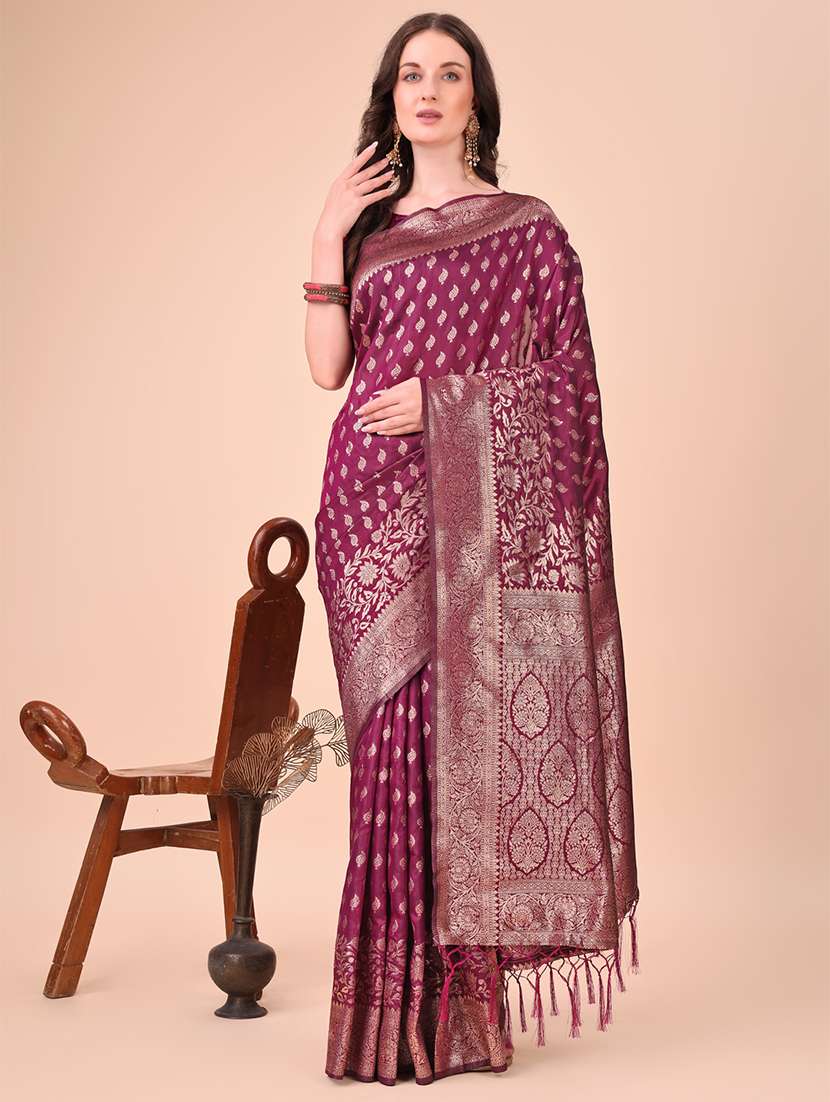 women self design banarasi saree with blouse - 21970138 - Zoom Image - 0