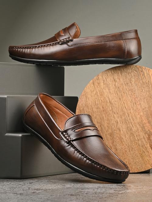 men brown slip on loafer - 21970181 - Standard Image - 0